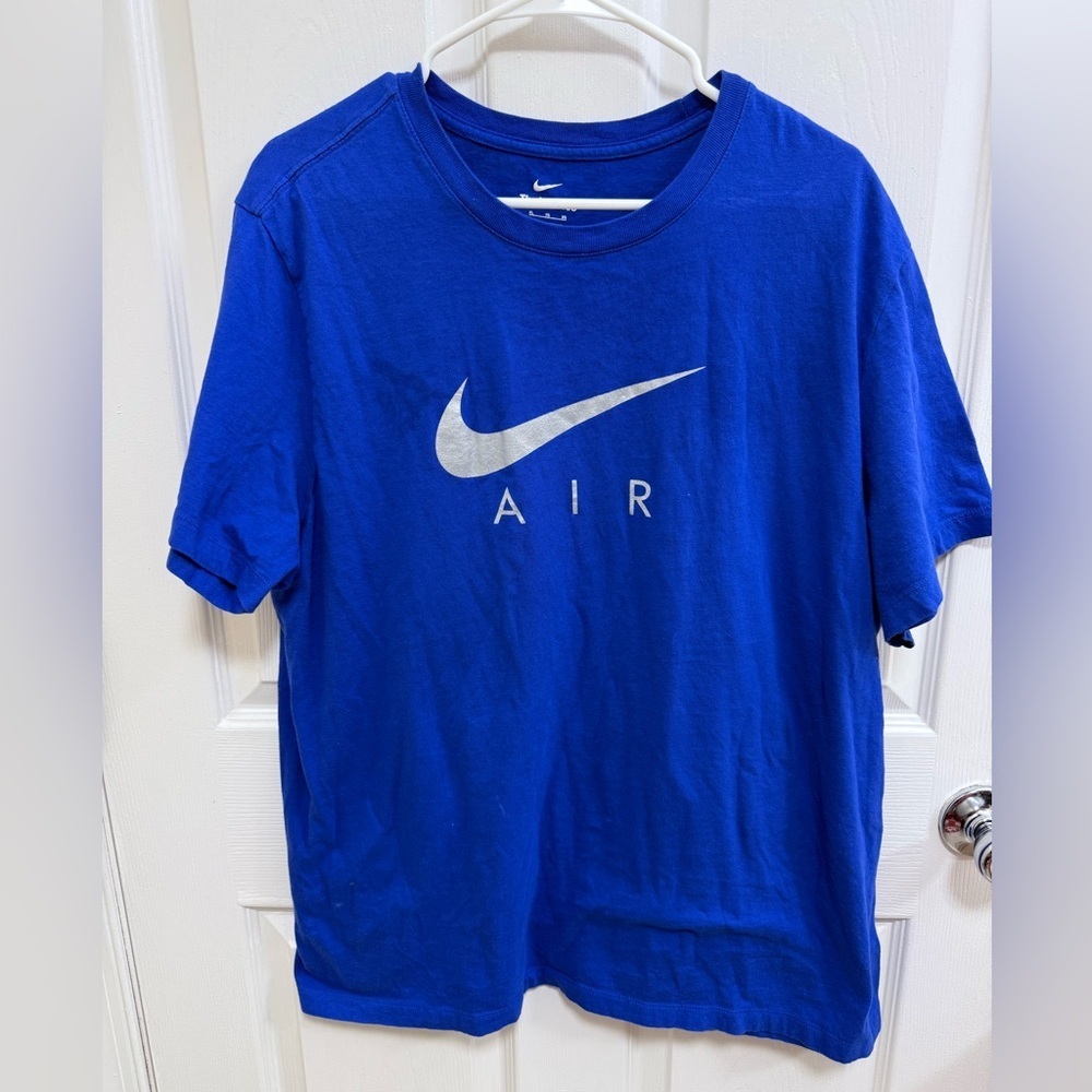 Nike Royal Blue Tee with White Swoosh, Size XL